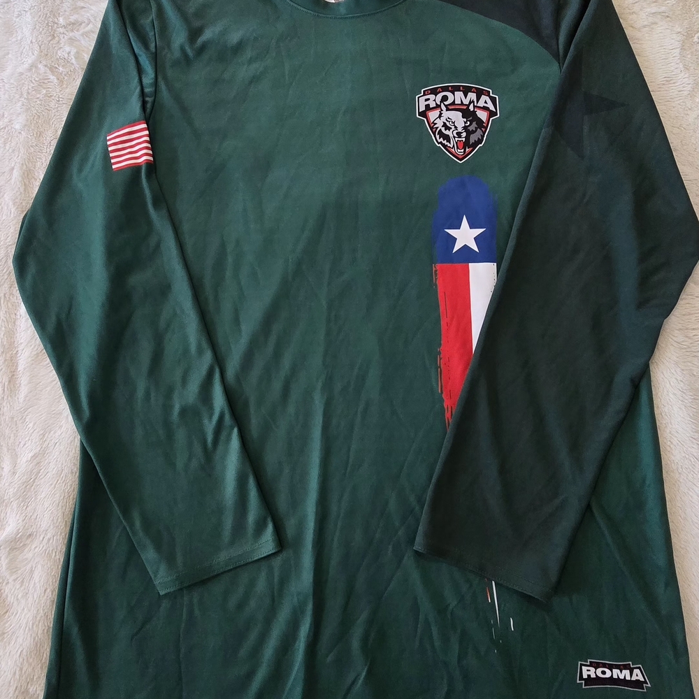 Dallas Roma Soccer Jersey Green Long Sleeve Men’s Size M
